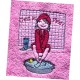 Drap de douche rose avec motif et prénom
